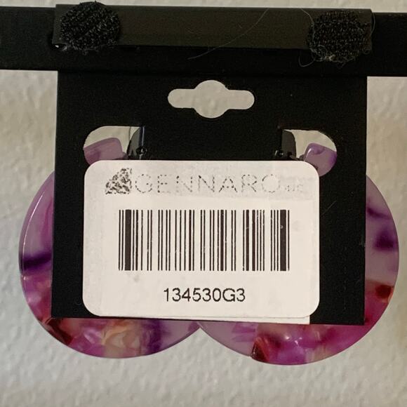 G by Genaro Purple Hoop Stud Earrings New with Tags - Picture 2 of 5
